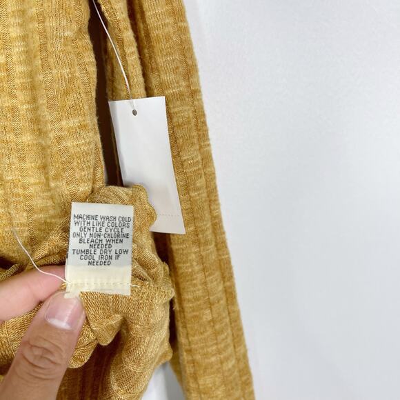 New Chance or Fate Medium Pumpkin Spice Orange Mock Neck Long Sleeve Ribbed Top - Picture 9 of 9